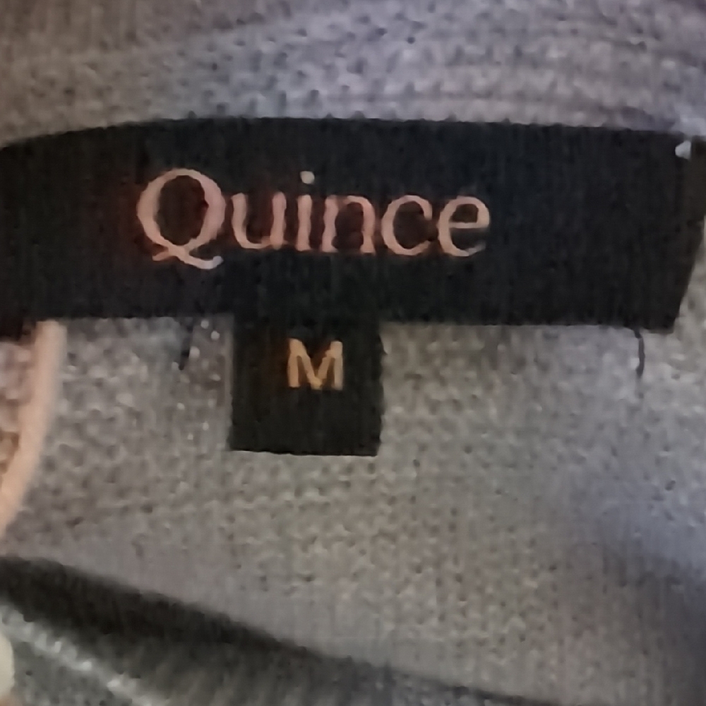 Quince NEW Lightweight Cotton Cashmere Link-Stitch Dolman Sweater Gray Medium - Picture 3 of 6